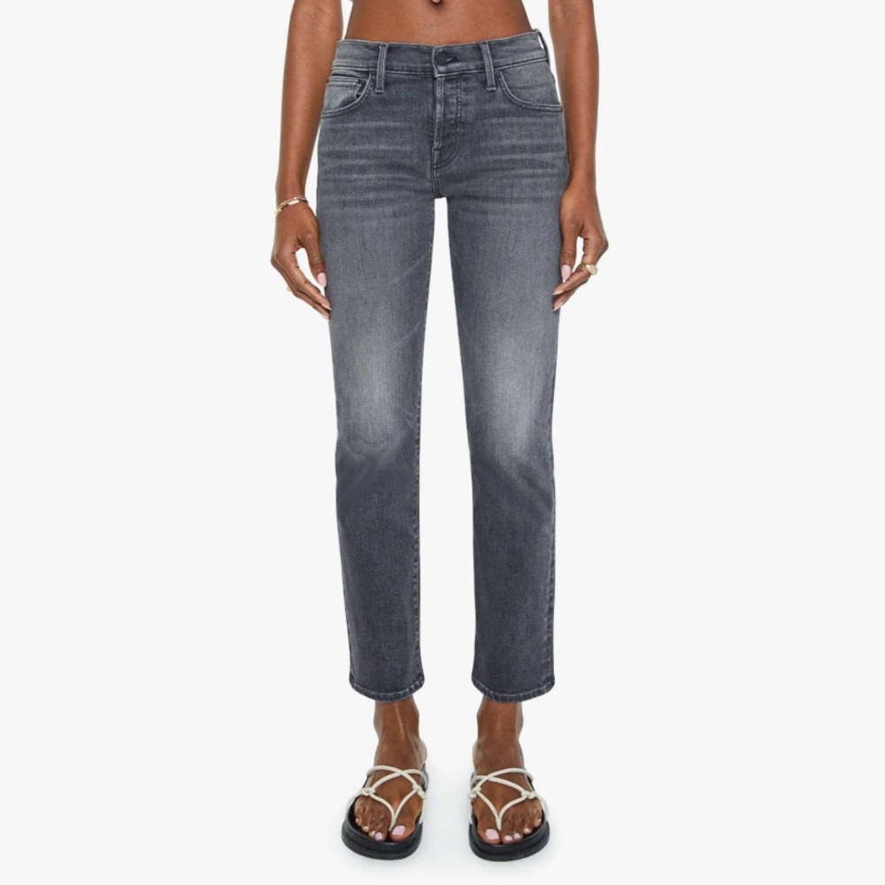 MOTHER Women's Charcoal Straight Leg Jeans
